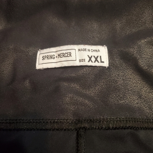 Spring + Mercer Women's Faux Leather Look Leggings XXL - Picture 4 of 6
